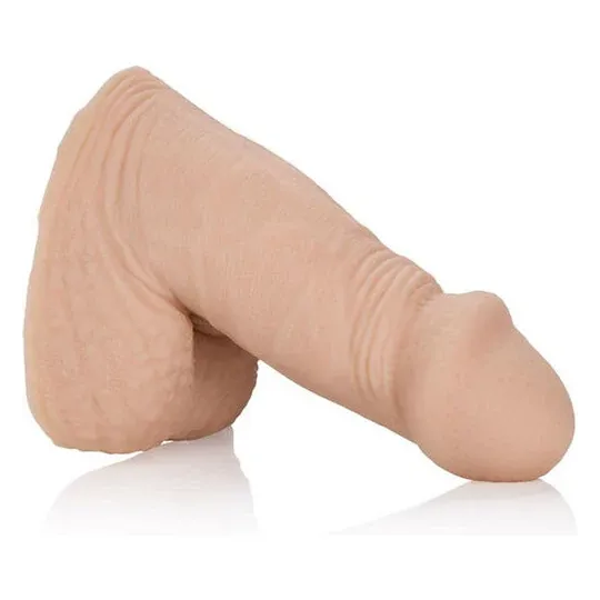 Realistic packer by CALEXOTICS in skin tone 12.75 cm with skin folds and textured scrotum in TPR
