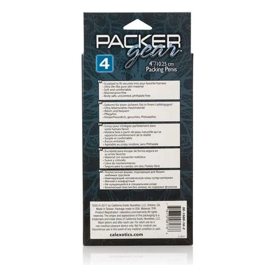 Packer realistico CALEXOTICS marrone 12,75 cm con scroto texturato e materiale TPR flessibile.