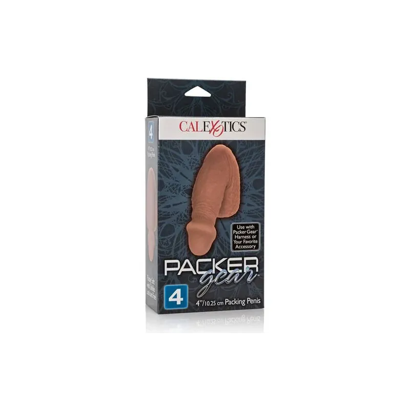 Packer realistico CALEXOTICS marrone 12,75 cm con scroto texturato e materiale TPR flessibile.