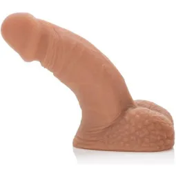 Realistic penis packer brown 14.5 cm Calexotics TPR with textured scrotum