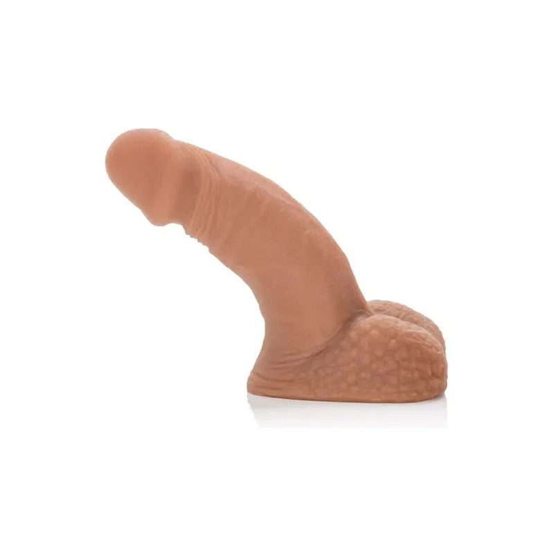 Realistischer Penis Packer braun 14,5 cm Calexotics aus TPR mit strukturiertem Skrotum