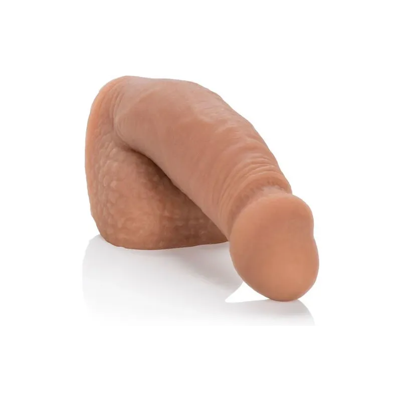 Packing pénis réaliste marron Calexotics 14,5 cm en TPR souple avec scrotum texturé