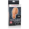 CalExotics soft silicone packer in caramel color with secure harness base for daily discreet wear