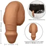 CalExotics soft silicone packer in caramel color with secure harness base for daily discreet wear