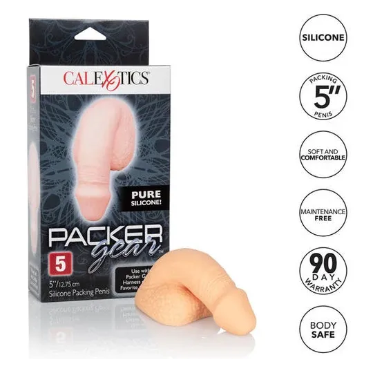 Weicher realistischer Silikon-Penispacker in Hautfarbe 12.75 cm, Calexotics, Harness-Basis