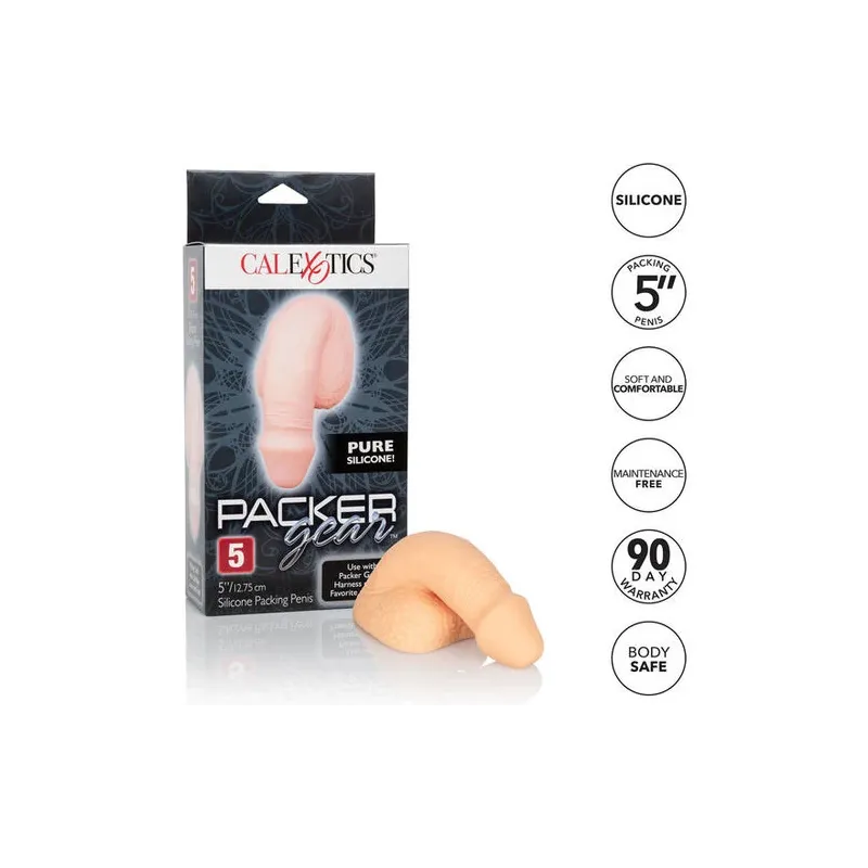 Weicher realistischer Silikon-Penispacker in Hautfarbe 12.75 cm, Calexotics, Harness-Basis