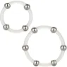 Set di 2 anelli penieni silicone nero perle acciaio CALEXOTICS anelli stimolazione taglie L e XL
