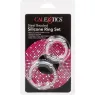 Set di 2 anelli penieni silicone nero perle acciaio CALEXOTICS anelli stimolazione taglie L e XL