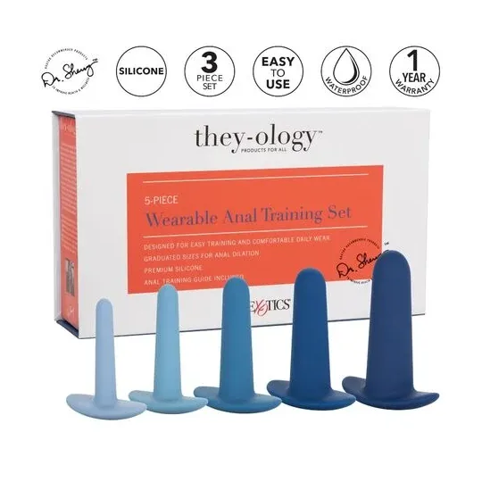 Set d'entraînement anal progressif Calexotics 5 pièces en silicone lisse, tailles croissantes pour découverte anale progressive.