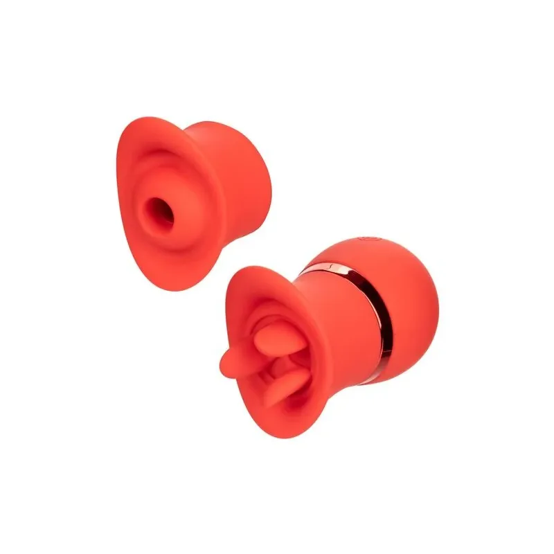 Calexotics French Kiss Suck & Play vibrator and suction stimulator in soft silicone, rechargeable, dual pleasure with 24 functio