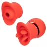 Calexotics French Kiss Suck & Play Vibrator und Saugstimulator aus weichem Silikon, wiederaufladbar, 24 Funktionen für doppelte 