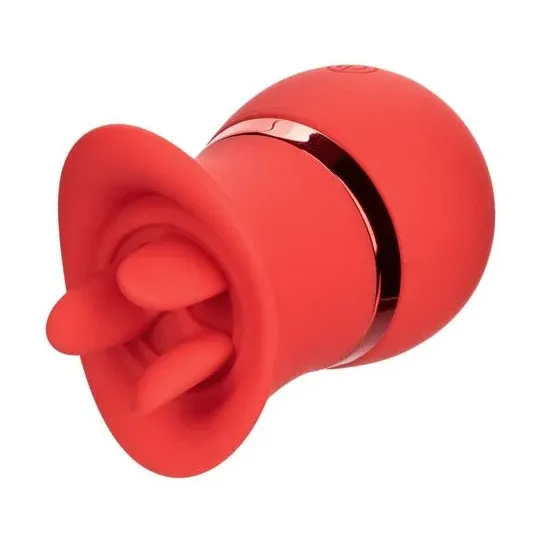 Calexotics French Kiss Suck & Play Vibrator und Saugstimulator aus weichem Silikon, wiederaufladbar, 24 Funktionen für doppelte 