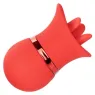 Vibrador y estimulador de succión Calexotics French Kiss Suck & Play en silicona suave, recargable, 24 funciones de placer dual.