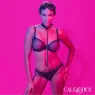 Collare pettorina catena trasformabile CALEXOTICS pelle nera velluto interno fibbia regolabile accessorio BDSM