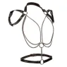 CALEXOTICS Euphoria imbracatura collare multicatena premium pelle vegana nera rivestimento in velluto morbido