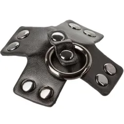 Cache-tétons adhésifs noirs CalExotics Euphoria avec joints toriques et rivets métalliques, réutilisables.