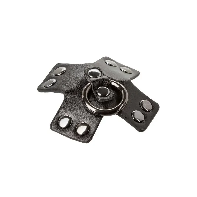 Cache-tétons adhésifs noirs CalExotics Euphoria avec joints toriques et rivets métalliques, réutilisables.