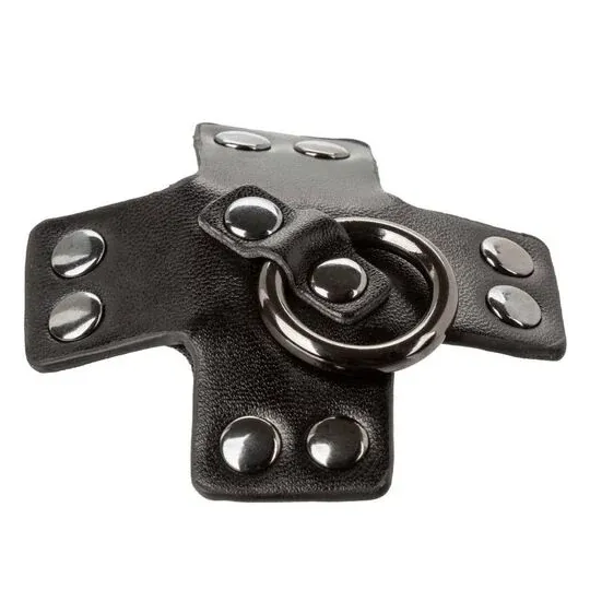 Cache-tétons adhésifs noirs CalExotics Euphoria avec joints toriques et rivets métalliques, réutilisables.