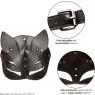 Maschera da gatto regolabile CalExotics in pelle vegana nera, interno velluto, chiusura a fibbia, per giochi BDSM