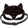 Maschera da gatto regolabile CalExotics in pelle vegana nera, interno velluto, chiusura a fibbia, per giochi BDSM