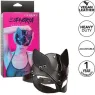 Maschera da gatto regolabile CalExotics in pelle vegana nera, interno velluto, chiusura a fibbia, per giochi BDSM
