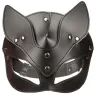Maschera da gatto regolabile CalExotics in pelle vegana nera, interno velluto, chiusura a fibbia, per giochi BDSM