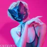 Maschera da gatto regolabile CalExotics in pelle vegana nera, interno velluto, chiusura a fibbia, per giochi BDSM