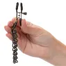 Pinze per capezzoli regolabili Calexotics Euphoria catena doppia argento 14,5 cm vista frontale