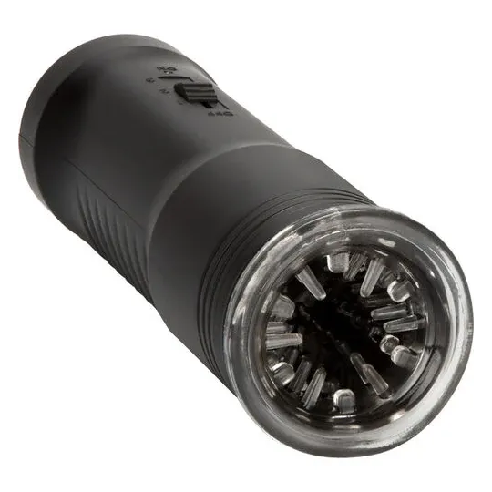 Masturbatore rotante elettrico Calexotics con telecomando luminoso e manicotto nero rimovibile