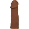 Extensión de pene futurótica marrón CALEXOTICS con anillo integrado para 5 cm de longitud adicional