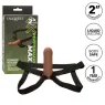CalExotics Performance Maxx Penisverlängerung aus braunem Silikon mit Gurtzeug für mehr Länge