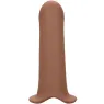 CalExotics Performance Maxx Penisverlängerung aus braunem Silikon mit Gurtzeug für mehr Länge