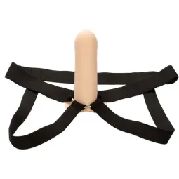Estensione del pene in silicone 5 cm CalExotics con imbracatura color pelle chiara – accessorio intimo per allungamento