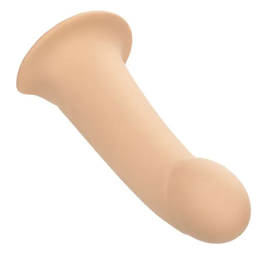 Extensión de pene de silicona 5 cm CalExotics con arnés color piel clara – alargador íntimo para mayor placer