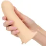 Extensión de pene de silicona 5 cm CalExotics con arnés color piel clara – alargador íntimo para mayor placer