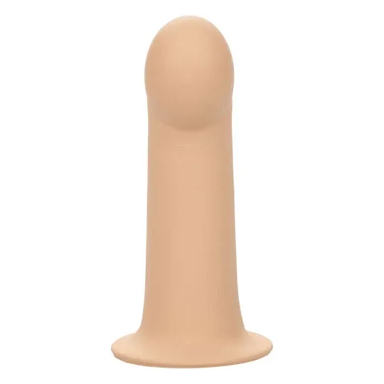 Penisextension aus Silikon 5 cm von CalExotics mit hellhautfarbenem Harness – Verlängerung für intensivere Empfindungen
