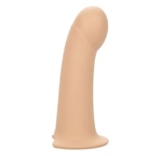 Extensión de pene de silicona 5 cm CalExotics con arnés color piel clara – alargador íntimo para mayor placer