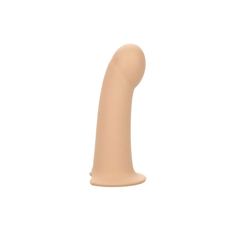 Extensión de pene de silicona 5 cm CalExotics con arnés color piel clara – alargador íntimo para mayor placer