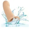 Extensión de pene de silicona 5 cm CalExotics con arnés color piel clara – alargador íntimo para mayor placer