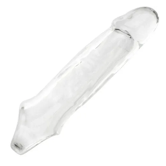 CalExotics Performance Maxx Clear 5.5 transparente Penisverlängerung, Übersichtsbild, verlängert und verdickt diskret.
