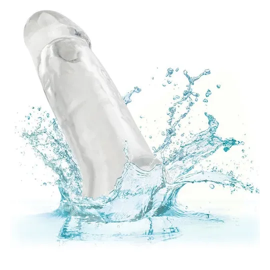 CalExotics Performance Maxx Clear 5.5 transparente Penisverlängerung, Übersichtsbild, verlängert und verdickt diskret.