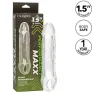 Transparenter Penisverlängerer CalExotics Performance Maxx Clear 6,5 Zoll aus weichem Silikon mit realistischem Kopf und Hodenri