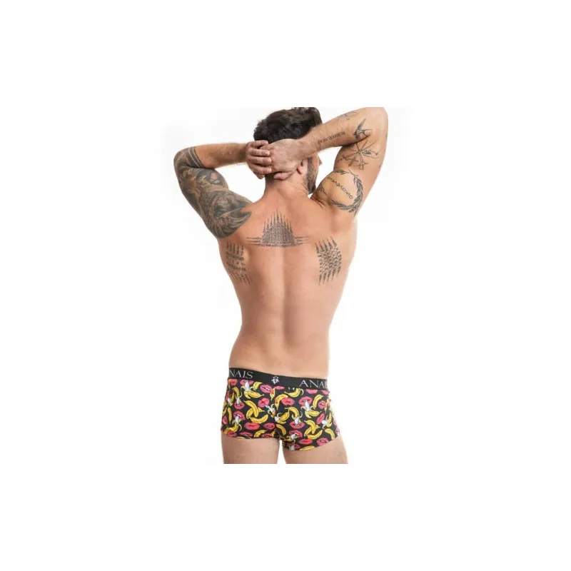Boxer banana homme imprimé fruit ANAIS MEN en lycra doux, couleur jaune banane, coupe sportive