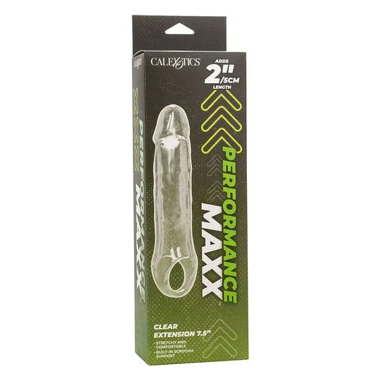 CalExotics Performance Maxx Clear durchsichtige Penisextension, hohl mit ultraweichem Kopf 5 cm.