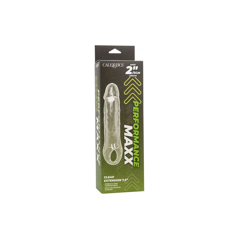 CalExotics Performance Maxx Clear durchsichtige Penisextension, hohl mit ultraweichem Kopf 5 cm.