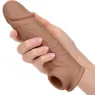 Penisextension CalExotics Performance Maxx Life-Like 7 in Hautfarben-Braun, realistische Hülle mit Hodengurt, 5 cm zusätzliche L