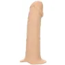 Extension pénienne réaliste CalExotics Performance Maxx avec harnais peau claire, silicone liquide ajoute 5cm.