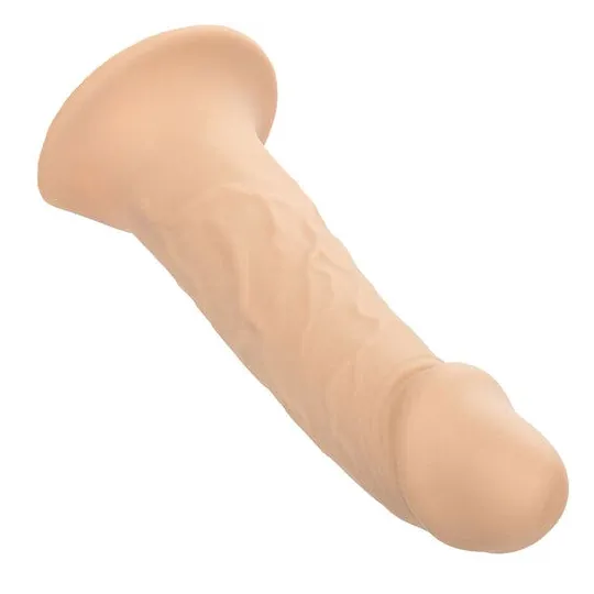 Extension pénienne réaliste CalExotics Performance Maxx avec harnais peau claire, silicone liquide ajoute 5cm.