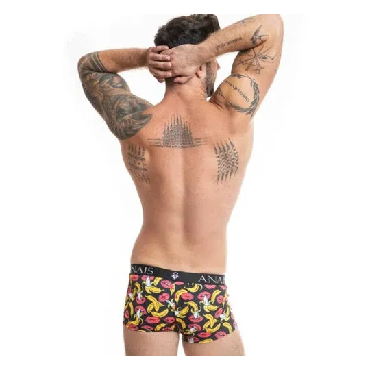 Men's banana print boxer ANAIS MEN in soft lycra, yellow color, sporty cut