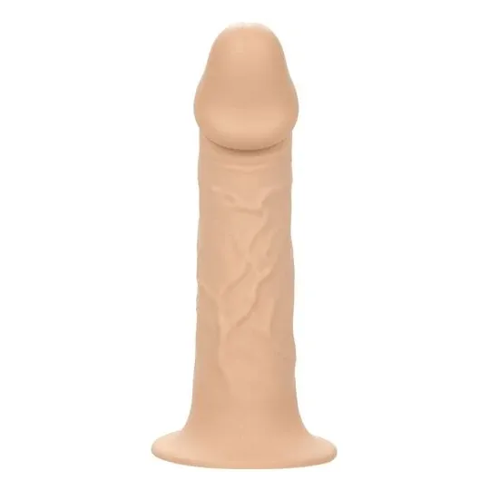 Extension pénienne réaliste CalExotics Performance Maxx avec harnais peau claire, silicone liquide ajoute 5cm.